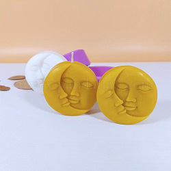 DIY Candle Silicone Molds, Resin Casting Molds, For UV Resin, Epoxy Resin Jewelry Making, Moon, White, 8.6x2.7cm