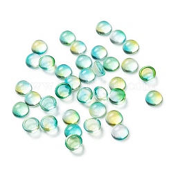 Cabochons en verre transparent, demi-rond, turquoise moyen, 6x3mm