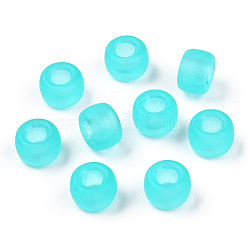 Perle di plastica trasparente, smerigliato, barile, ciano, 9x6mm, Foro: 3.8 mm, circa 1900pcs/500g