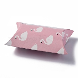 Kissenbezüge aus Papier, Süßigkeiten Geschenkboxen, für Hochzeitsbevorzugungen Babypartygeburtstagsfeier liefert, rosa, Schwanenmuster, 3-5/8x2-1/2x1 Zoll (9.1x6.3x2.6 cm)