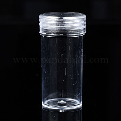 Säulenbehälter zur Aufbewahrung von Polystyrolperlen, für Schmuckperlen kleines Zubehör, Transparent, 4.9x2.5 cm, Innendurchmesser: 2 cm