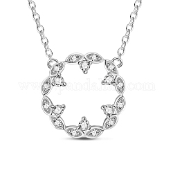 Ожерелья с подвесками shegrace 925 из стерлингового серебра, с ааа класс фианитами, кольцо, платина, 17.7 дюйм (45 см)