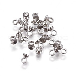 Messing Perlenkappe Anhänger Kautionen, für Globus Glasabdeckung Anhänger, Platin Farbe, 3.5x2.8 mm, Bohrung: 1.4 mm