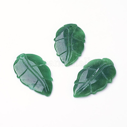 Pendentif jade naturel du Myanmar / jade birman, teinte, feuille, 28~32x16~20x2mm, Trou: 1mm
