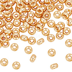 Gomakerer-Messingperlen, Rondell, echtes 18k vergoldet, 5x2.5 mm, Bohrung: 1.8 mm, 100 Stück / Karton