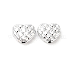 Placcatura di perle di plastica ccb, cuore, platino, 17x20x9mm, Foro: 3 mm
