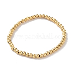 316 elastisches Armband aus chirurgischem Edelstahl mit runden Perlen, golden, Innendurchmesser: 2-1/8 Zoll (5.3 cm), breit: 4 mm
