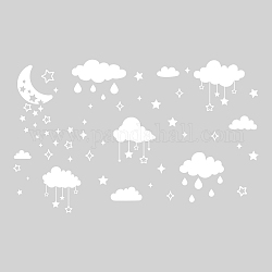 PVC Wall Stickers, for Home Living Room Bedroom Decoration, Black, Cloud Pattern, 900x320mm