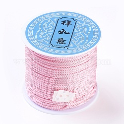 Cuerdas de nylon trenzadas, rosa perla, 2x1mm, alrededor de 43.74 yarda (40 m) / rollo