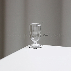 ガラス カップ ミニチュア装飾品  マイクロランドスケープガーデンドールハウスアクセサリー  小道具の装飾のふりをする  透明  15x27mm