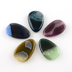 Teardrop Dyed Natural Crackle Agate Big Pendants, Mixed Color, 52~55x34~35x8~11mm, Hole: 2mm