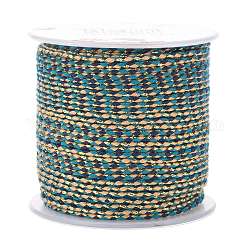 Cordón de polialgodón de 4 capa, cuerda de algodón macramé hecha a mano, con alambre de oro, para colgar en la pared de cuerda, diy artesanal hilo de tejer, azul, 1.5mm, alrededor de 21.8 yarda (20 m) / rollo