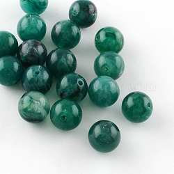 Perline gemma acrilici imitazione rotonda, verde acqua, 6mm, Foro: 1.5 mm, circa 4100pcs/500g