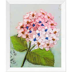花束の模様  オックスフォードシルクリボンDIY刺繡ツールスーツ  家の飾る  ハート柄  ミックスカラー  24.5x20.5cm