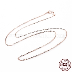 925 collier chaînes forçat en argent sterling pour femme, or rose, 17.72 pouce (45 cm)