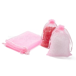 Сумочки из органзы, свадьбы пользу сумки, пользу мешок, с лентами, розовые, 18x13 см