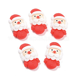 Cabochons in resina, tema natale, Babbo Natale, rosso, 24x15.5x8.5mm