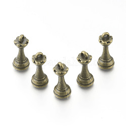 Pendente in lega, pezzi degli scacchi torre, bronzo antico, 18x8mm, Foro: 1.5 mm