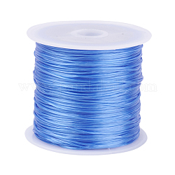 Filo di cristallo elastico piatto, filo per perline elastico, per realizzare bracciali elastici, blu fiordaliso, 0.8mm, 60m/rotolo