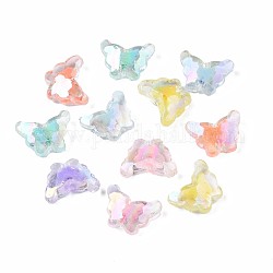 Transparente Acryl Perlen, Perle in Perlen, Schmetterling, AB Farbe, Mischfarbe, 11x15.5x6 mm, Bohrung: 2 mm, ca. 450 Stk. / 500 g
