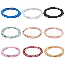 Ahadermaker 36 pièces 9 couleurs 3mm fil d'acier printemps bracelets extensibles ensemble pour les femmes, couleur mixte, 7-1/8 pouce (18 cm), 4 pcs / couleur