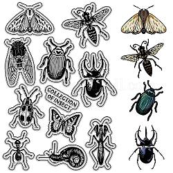 Custom PVC Plastic Clear Stamps, for DIY Scrapbooking, Photo Album Decorative, Cards Making, Stamp Sheets, Film Frame, Insects, 160x110x3mm