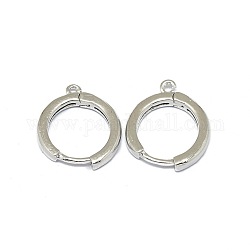 Латунные серьги-обручи, долговечный, круговое кольцо, платина, 16.5x13.5x2 мм, отверстие : 1.2 мм, штифты : 0.8 мм
