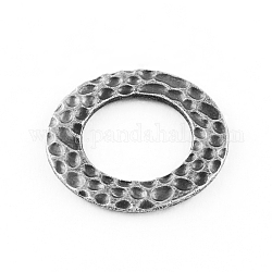 Flat Round Tibetan Style Alloy Linking Rings, Circle Frames, Cadmium Free & Lead Free, Antique Silver, 26.5x2mm, about 323pcs/1000g