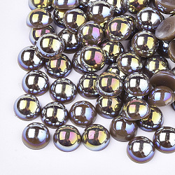 ABS Kunststoffimitation Perle Cabochons, ab Farbe plattiert, Halbrund, Kamel, 10x5 mm, 2000 Stück / Beutel
