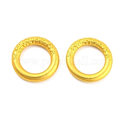 Соединительные кольца из сплава для покрытия стойки, долговечный, круглый кольцевой разъем, наполовину текстурированный, реальный 18k позолоченный, 13x2 мм, внутренний диаметр: 8.5 мм