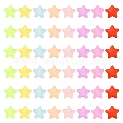 Прорезиненные матовые акриловые бусины, звезда, разноцветные, 11x11.5x6.5 мм, отверстие : 2 мм, 300 шт / пакет