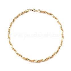 Messingkette Halsketten, Twist-Halskette, mit Karabinerverschluss, echtes 14k vergoldet, 16-3/4 Zoll (42.5 cm)