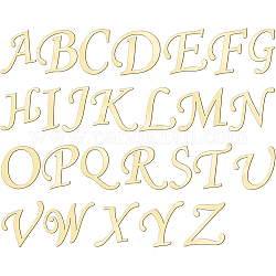 BENECREAT 26Pcs 26 Style Brass Single-Sided Stickers, Letter A~Z, for DIY Scrapbooking and Craft Decoration, Letter A~Z, 2.3~2.4x1.7~3.4x0.02cm, 1pc/style