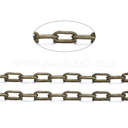 Brass Cable Chains, Unwelded, with Spool, Oval, Cadmium Free & Nickel Free & Lead Free, Antique Bronze, 5x2x1mm, about 301.83 Feet(92m)/roll