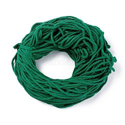 Cordes de fil de coton, 3 pli, pour la fabrication de bijoux, verte, 5~5.8mm, 109.4 yard (100m)/paquet
