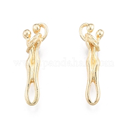 Alloy Pendants, Couple Charms, Light Gold, 26x7.5x6mm, Hole: 1.2x2.5mm and 2x5mm