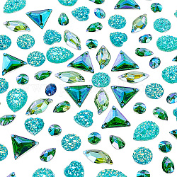Ph pandahall 160 pz 8 stile verde strass da cucire gemme di cristallo flatback cucito strass di cristallo pietre da cucire accessorio del vestito per i vestiti cintura scarpe decorazione di cerimonia nuziale progetti artistici