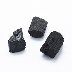 Natural Black Tourmaline Beads, No Hole/Undrilled, Nuggets, 20~40x12~28mm