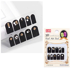 Metal Alloy Nail Art Stickers Decals, Self-adhesive, 3D Design, For Nail Tips Decorations, Gold, 50x40mm