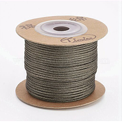Cordes en nylon, fils de chaîne cordes, ronde, gris ardoise, 1.5mm, environ 27.34 yards (25 m)/rouleau