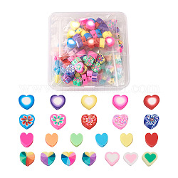Бусины из полимерной глины , сердце, разноцветные, 150 шт / коробка