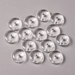 Transparente Acryl Perlen, Flachrund, Transparent, 10x3 mm, Bohrung: 1.5 mm, ca. 2270 Stk. / 500 g