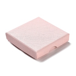 Gioielli scatole di cartone set, con spugna interna, quadrato, roso, 7.05~7.1x7.15x1.6cm