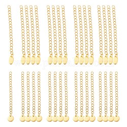 6Pcs 2 Style 304 Stainless Steel Chain Extender, with Lobster Claw Clasp, Golden, 57~68mm, 3pcs/style
