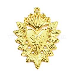 Bases colgante de acero de diamante de imitación, corazón con alas, dorado, aptos para el rhinestone: 1.4 mm, 43.5x33x3mm, agujero: 1.6 mm
