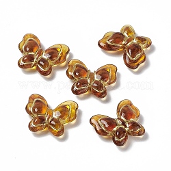 Perles acryliques entrelacées de métal doré, papillon, Pérou, 17.5x21x6mm, Trou: 1.8mm, 410 pcs / 500 g