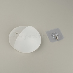 Овальный пластиковый художественный горшок, с крючком, для настенных декоративных, прозрачные, 134x119x53 мм, отверстие : 8 мм, внутренний диаметр: 48x115 мм