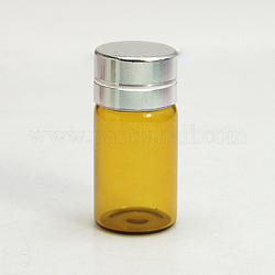 Bottiglia di vetro vaso di vetro per contenitori di perline, con tampions plastica, sienna, 34x16mm, capacità: 6 ml (0.2 fl. oz)
