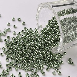 Perline di semi di vetro rotonde di grado 11/0, tinto, acquamarina, 2.3x1.5mm, Foro: 1 mm, circa 48500pcs/libbra