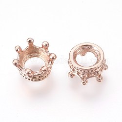 316 perles chirurgicales en acier inoxydable, Perles avec un grand trou   , couronne, or rose, 10x5.5mm, Trou: 5mm